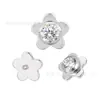 Brincos de tarracha de liga de titânio com zircônia cúbica mais vendidos internacionalmente, joias para piercing para mulheres, brincos simples de florzinha e coração, tarrachas para cartilagem da orelha, atacado
