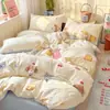 ¡Fresco y simple! Juego de ropa de cama de tres piezas 100% algodón Clase A para dormitorios estudiantiles, juego de cuatro piezas 100% algodón para dormitorios universitarios, incluyendo funda de edredón y sábana bajera