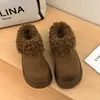Pantuflas de Mula Peludas Retro con Suela Gruesa para Mujer 2026 Otoño/Invierno Nuevo Estilo Aumentadoras de Altura Cálidas de Algodón para Exteriores