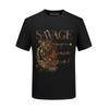 Camiseta Masculina Manga Curta de Seda Gelada com Strass de Tigre, Marca Tendência Verão 2026 Estilo Fino Masculino Casual com Strass Meia Manga