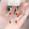 2025 Aretes Coreanos Simples de Nicho con Borla de Cuentas Redondas Largas y Diamantes, Modernos, Elegantes, Versátiles