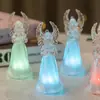 Anjo Pequeno Luminoso Colorido Novo Transfronteiriço Cristal Acrílico Enfeites de Anjo Decoração de Natal Anjo Luz Noturna