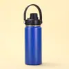 Botella Espacial de Paja de Color Degradado Transfronterizo de Aspecto Elevado, Asa Portátil para Exteriores, Taza Térmica de Acero Inoxidable 304 para Deportes