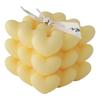 Vela do amor presente de dia dos namorados em forma de coração geométrico cubo mágico fragrância atmosfera ornamentos aromaterapia vela presente de mão