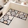 Tapete de Piso Quadrado Liso Cor Sólida Especial para Cozinha Lama de Diatomáceas Antiderrapante Absorvente de Água Secagem Rápida Tapete Decorativo para Porta de Banheiro