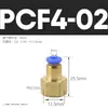 Conector Neumático de Aire de Enchufe Rápido PCF con Rosca Interna Conector Rápido de Paso Recto Cobre Acero Inoxidable PCF4-M5/6-01/8-02