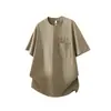 Camiseta de Manga Corta Bordada con Bolsillo Estilo Japonés para Hombre, Camisa Base Casual Versátil, Transpirable Holgada de Marca Moderna de Verano Color Sólido