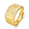 Anillo de oro de imitación para hombre joyería de latón al por mayor anillo de jefe chapado en oro anillo cuadrado de dinero para hombre anillo abierto ventas directas de fábrica