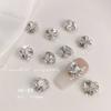 Año nuevo celebridad de internet uña hecha a mano serie blanca usar uña tridimensional incrustada diamante circonita pila de perlas diamantes pegatinas de uñas joyería
