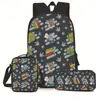 Estojo Lápis Mochila Desenho Direto da Fábrica Grande Capacidade Mochila Casual para Alunos do Ensino Fundamental e Médio Conjunto de Três Peças em Estoque