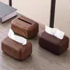 Caixa de Lenços Estilo Chinês Imitando Madeira de Nogueira para Uso Doméstico, Restaurante de Luxo, Mesa de Centro de Sala de Estar Estilo Vintage, Caixa de Armazenamento para Hotel e Pousada
