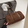 Bolso de hombro Boston de gamuza esmerilada de alta gama, portátil, de gran capacidad, informal, de color sólido, para mujer
