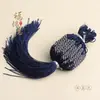 Produto semiacabado de cordão de telefone trançado em nó de milho com blocos de cor, pode ser usado como acessório DIY para bolsas, chaves e pingentes