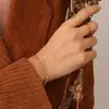 Cadena de acero inoxidable Estilo europeo y americano ins Hip hop moda anillo hebilla de anillo pulsera conjunto de collar Acero de titanio chapado en oro de 18K