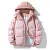 Nuevo abrigo de algodón 2026 para hombres y mujeres, diseño de bloques de color otoño e invierno con capucha desmontable, a prueba de viento y engrosado, chaqueta de algodón para parejas