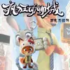 Impresión Plana 2D Animales Locos 2 Imán para Refrigerador Nick Judy Llavero Acrílico Mochila Colgante Lindo