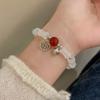 Nuevo estilo chino imitación calcedonia bambú festival pulsera de la suerte femenina diseño nicho ins sentido de diseño pulsera retro pulsera de celebridad de internet amigas