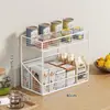 Estante de Almacenamiento para Escritorio de Snacks Sala de Estar Mesa de Comedor Encimera Estante de Almacenamiento en Capas Aparador Organizador de Mesa para Encimera Portavasos
