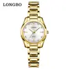 Reloj LONGBO de Pareja para Negocios con Incrustaciones de Diamante, Correa de Acero, Cuarzo Resistente al Agua, Reloj de Pareja para Hombre y Mujer, Reloj de Pulsera de Regalo