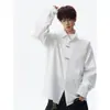 Nova Camisa Masculina Manga Longa com Fecho de Metal Estilo Chinês Tamanho Grande Casual Tendência Jacquard Casual