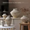 Jarrón Vintage Viento Sedoso Jarra de Cerámica Gruesa Nuevo Estilo Chino Hecho a Mano Decoración de Casa de Huéspedes Estilo Zen Hotel Antiguo Casa de Huéspedes Vestido Suave