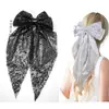 Grampo de cabelo com lantejoulas e laços de primavera, prendedor de cabelo com fita de malha, elegante, acessórios para cabelo para festa de Natal e Ano Novo, feminino
