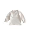 Camiseta Básica de Veludo de Cor Pura para Meninos, Gola Alta Suave, Primavera e Outono, Elástica Casual Versátil para Bebês Meninas