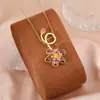 Versão Alta Shijia Idyllia Colar de Flores Coloridas para Mulheres Moda Europeia e Americana Pingente de Flor Multicor Corrente Clavicular Transfronteiriço