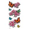 Calcomanías de Tatuaje de Rosa Tridimensional 3D Douyin Celebridad de Internet Impresión a Color Calcomanías de Tatuaje Mariposa Flor Calcomanías de Tatuaje Impermeables