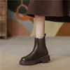 Botines Chelsea de Moda para Mujer 2026 Otoño/Invierno Nuevo Estilo Más Terciopelo Suela Gruesa Botas Cilindro Botas de Moda Estilo Británico para Mujer