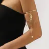 B3352 Pulsera de Brazo con Borla y Colgante de Mariposa Hueca Cadena de Brazo de Metal Personalizada Anillo Abierto de Brazo Retro de Temperamento de Nicho