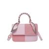 2025 Nova Bolsa Satchel Retrô com Costura em Cores Contrastantes, Bolsa Quadrada Pequena, Bolsa de Ombro com Textura da Moda, Bolsa Transversal Personalizada para o Dia a Dia, Moderna