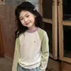 Camada de Base Manga Longa Infantil para Meninos e Meninas, Classe A, Outono e Inverno, Color Block, Top para Usar por Baixo da Roupa, para Crianças Médias e Maiores, Camada de Base Grossa