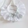 Babeo de Encaje de Algodón Puro para Gato Mascota Lazo Lindo Bufanda Decorativa Babero para Perro Accesorios