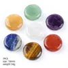 Conjunto de Coração de Pedra Natural Europeu e Americano Chakela Pedra Colorida Símbolo Pedra de Yoga 7 Discos de Cristal Natural Enfeites