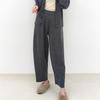 Pantalones Casuales 100% Lana para Mujer Primavera y Otoño 2024 Nuevos Cintura Elástica Cadera Amplia que Cubre Silueta Estéreo Pantalones Tipo Zanahoria