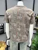 Nueva Camiseta de Verano de Manga Corta para Hombre 2026, Estampado Floral Delgado, Bloques de Color a la Moda, Top Suelto Versátil de Manga Media con Cuello Redondo