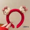 Faixa de Cabelo de Pelúcia Desenho Animado para Mulheres 20256 Nova Outono e Inverno Faixa Fofa para Lavar o Rosto, Presilha de Cabelo Antiderrapante e Segura