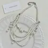 Colar Único de Franjas de Pérolas em Camadas para Mulheres, Gargantilha Doce em Camadas de Luxo Leve, Corrente para Clavícula da Moda Acessório Tendência