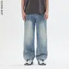 Nuevos Jeans Rectos de Pierna Ancha con Diamantes Calientes de Cielo Estrellado para Hombre Marca Americana de Moda High Street Jeans Elegantes de Alta Gama para Hombre