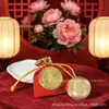 Año de la Oveja Moneda Conmemorativa de la Suerte Sobres Rojos de las Cien Bendiciones Dinero Oveja Moneda de Oro Sobre Rojo para Año Nuevo Oveja del Zodiaco Sobre Rojo de Lámina de Oro Saludos de Año Nuevo