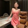 Nuevo Camisón de Verano para Chica Dulce Amor Malla Fina Durazno Esposa Sexy Tirantes Camisón Hogar Mujeres
