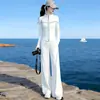 Conjunto Esportivo Casual Feminino 2026 Outono Nova Moda Slim Fit Gola Alta Cardigã Calça Wide Leg Conjunto de Duas Peças Tendência