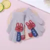 2026 Nuevos Guantes de Punto Cálidos a Prueba de Frío para Exteriores para Niños, Lindos Guantes de Felpa Gruesa de Conejito Sin Dedos