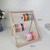 Estante de Madera para Cintas Estante para Almacenamiento de Cintas Florales para Pasteles Organizador de Rollos Red de Costura y Manualidades Estante para Herramientas DIY