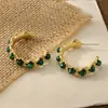 Pendientes de Aro con Forma de C de Colores Retro de Lujo Ligero Francés con Cuentas y Aguja de Plata 925 Diseño Original Pendiente Creativo de Perla para Mujer