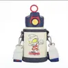Copo térmico infantil do Ultraman para meninos que vão à escola, garrafa de água de aço inoxidável 316 de grau alimentício para bebês com canudo para alunos do ensino fundamental