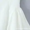 Comercio Exterior Transfronterizo Estilo Europeo y Americano Dulce Blanco Sexy Espalda Descubierta Cintura Ceñida Adelgazante Cuello Halter Sin Tirantes Vestido Voluminoso