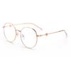 Gafas Metálicas Antiazules Nuevas de Moda para Mujer Marco Redondo Retro Espejo Plano Gafas de Marco Grande para Fotografía Callejera de Mujer YX2981