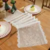 Camino de mesa de encaje blanco con forma de copo de nieve y campana, de estilo francés, romántico y lujoso, para ambiente decorativo, disponible para dropshipping
